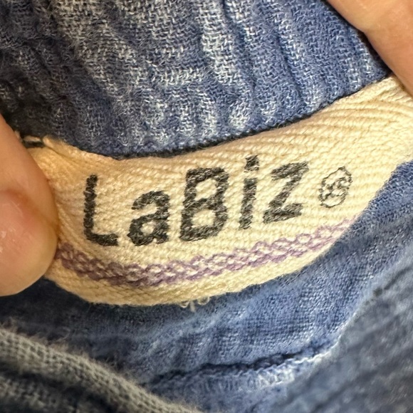 LaBiz Maronie Relaxed Gauze Blue Shortalls Jumper Romper Pockets Women’s XS - Picture 10 of 16